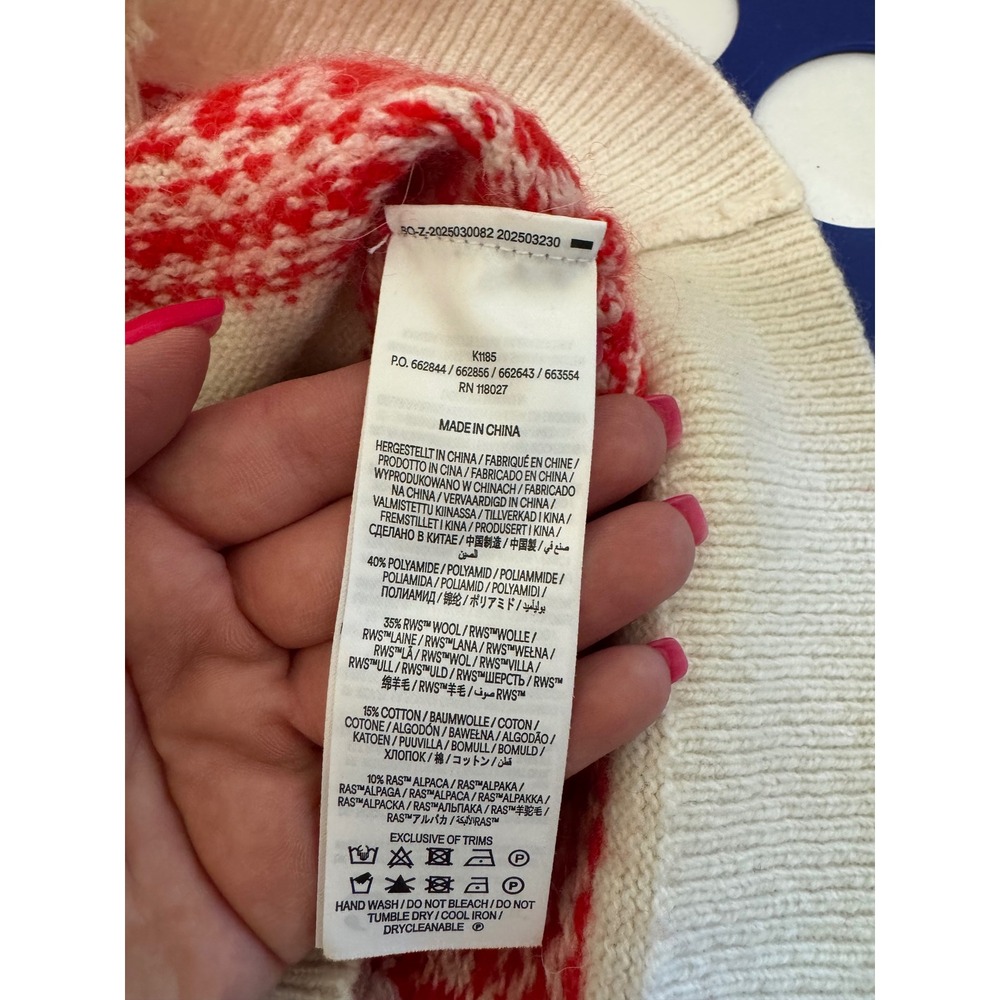 Boden Edie Fair Isle Knitted Shirt Cardigan Sweater Womens Small Wool Alpaca - Picture 9 of 12